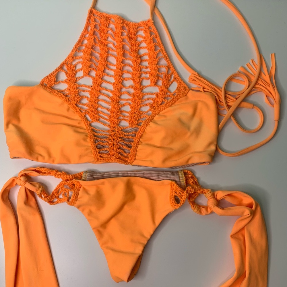 Acacia Swimwear Size Small Crochet Set Bikini